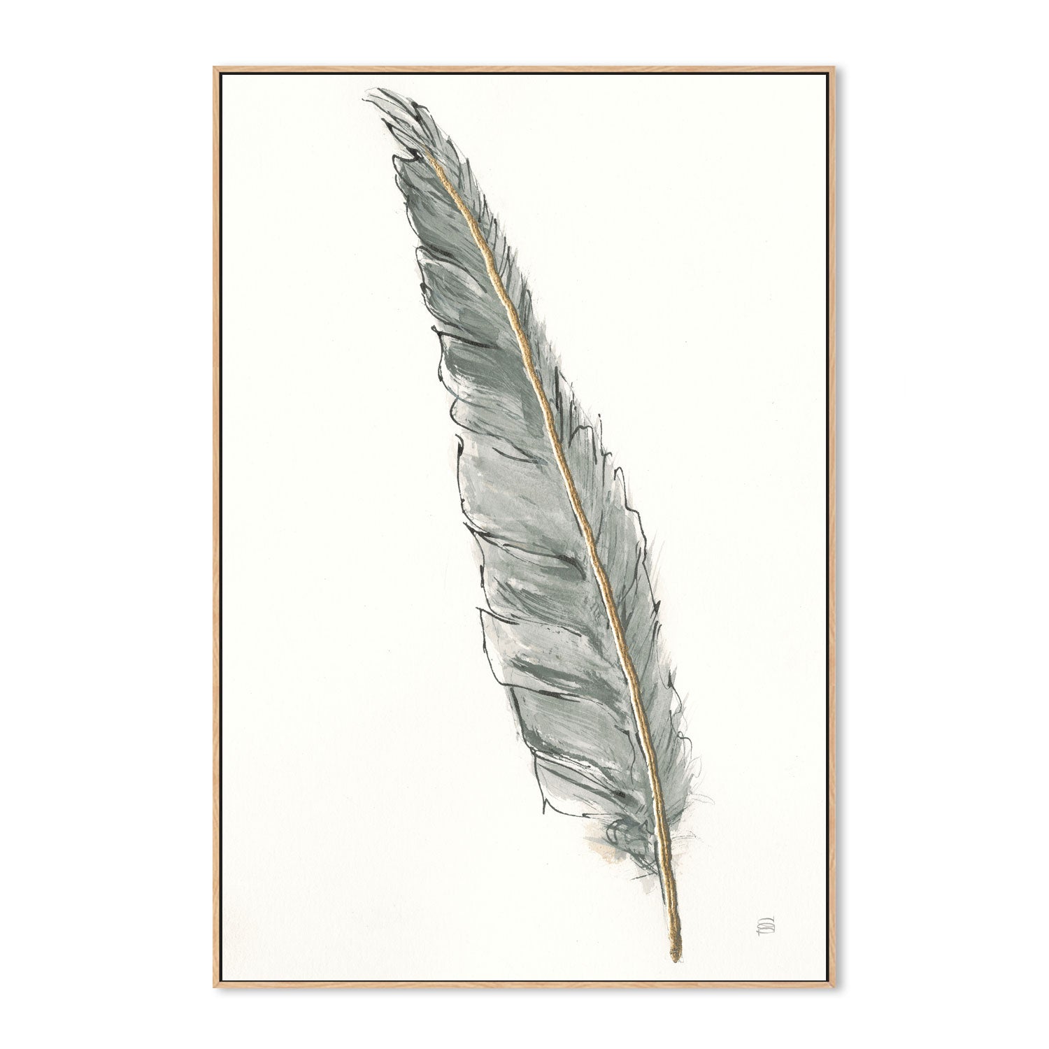 wall-art-print-canvas-poster-framed-Gold Feathers, Style B , By Lisa Audit-GIOIA-WALL-ART