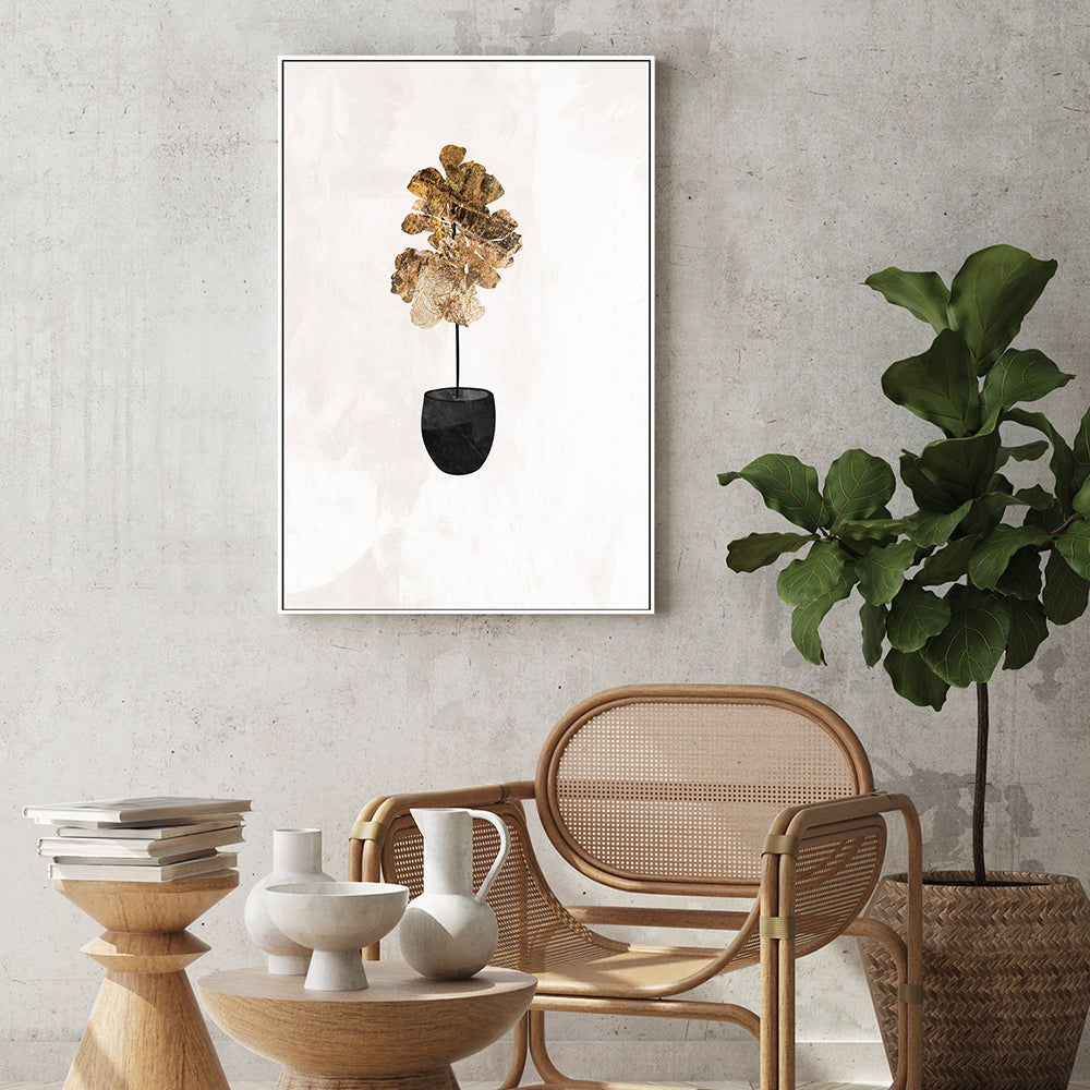 wall-art-print-canvas-poster-framed-Gold Fiddle Leaf Fig Tree , By Sarah Manovski-GIOIA-WALL-ART