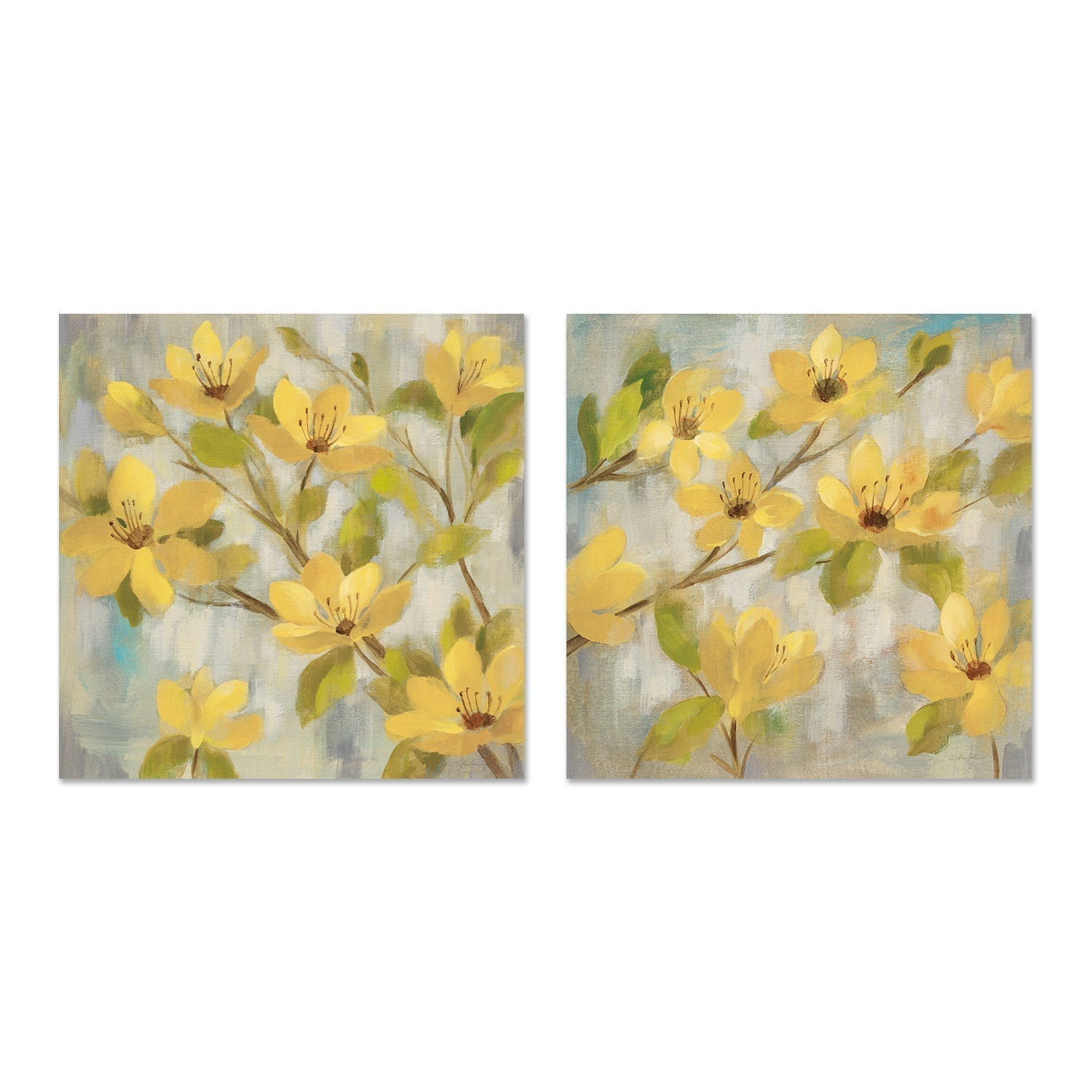 wall-art-print-canvas-poster-framed-Golden Bloom, Set Of 2-by-Silvia Vassileva-Gioia Wall Art