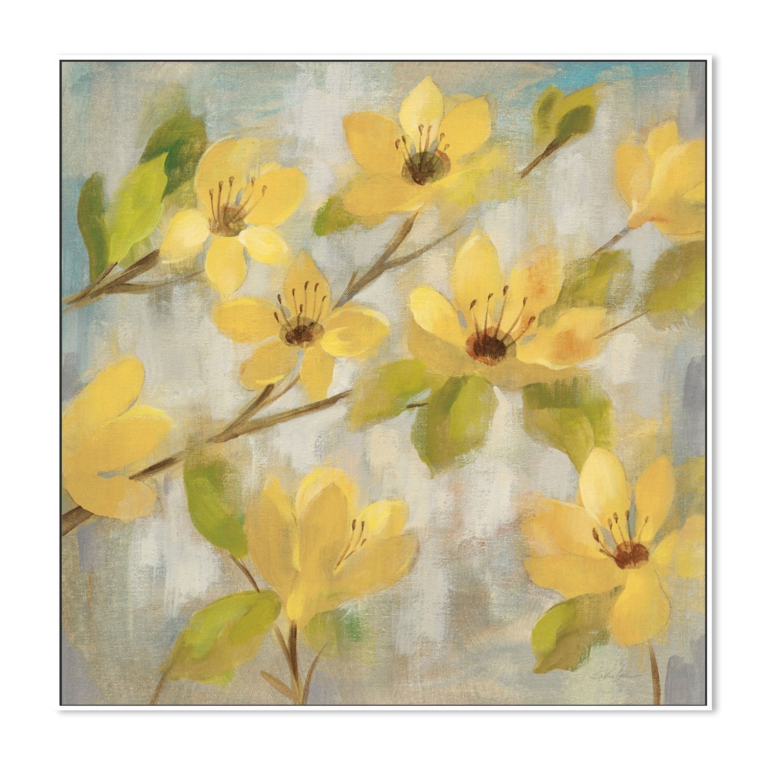 wall-art-print-canvas-poster-framed-Golden Bloom, Style B-by-Silvia Vassileva-Gioia Wall Art