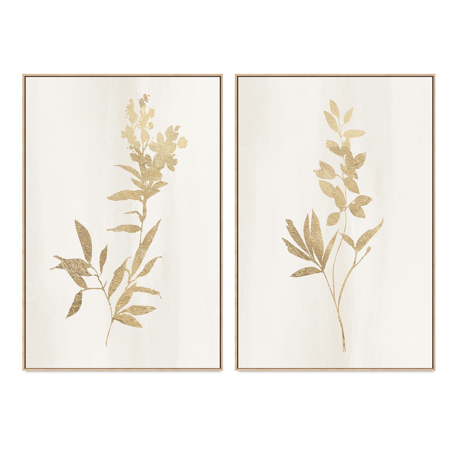wall-art-print-canvas-poster-framed-Golden Botanical, Style A & B, Set of 2 , By Nina Blue-4