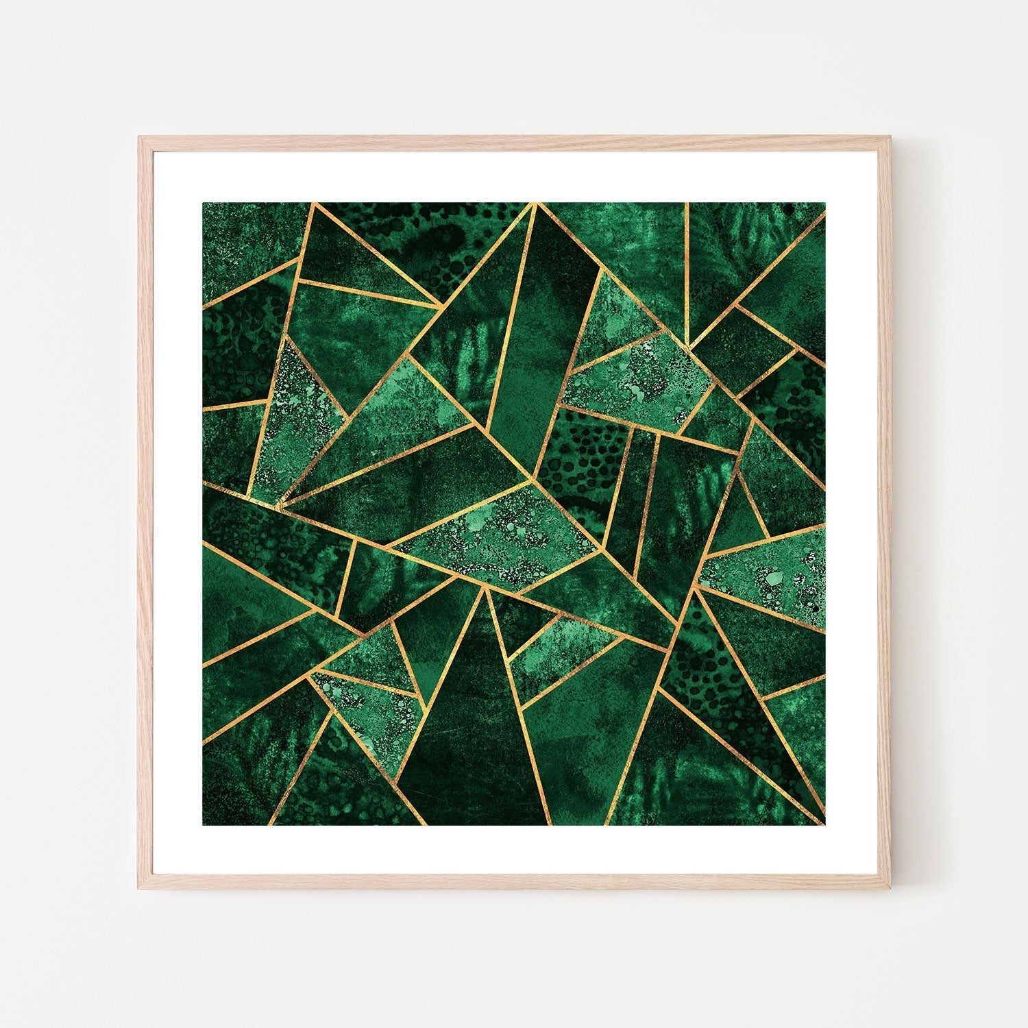 wall-art-print-canvas-poster-framed-Golden Emerald Geometric Design-GIOIA-WALL-ART
