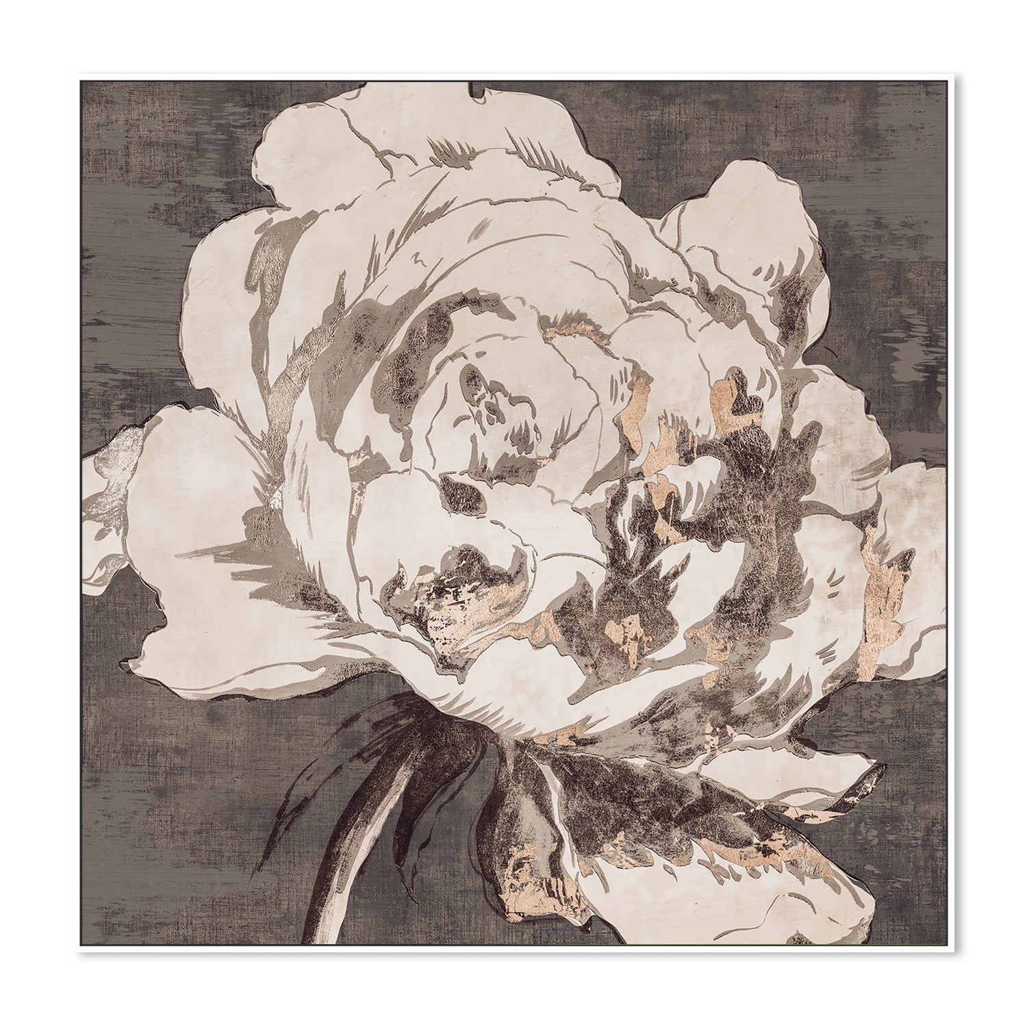 wall-art-print-canvas-poster-framed-Golden Flower, Brown Tone, Style A , By Asia Jensen-5
