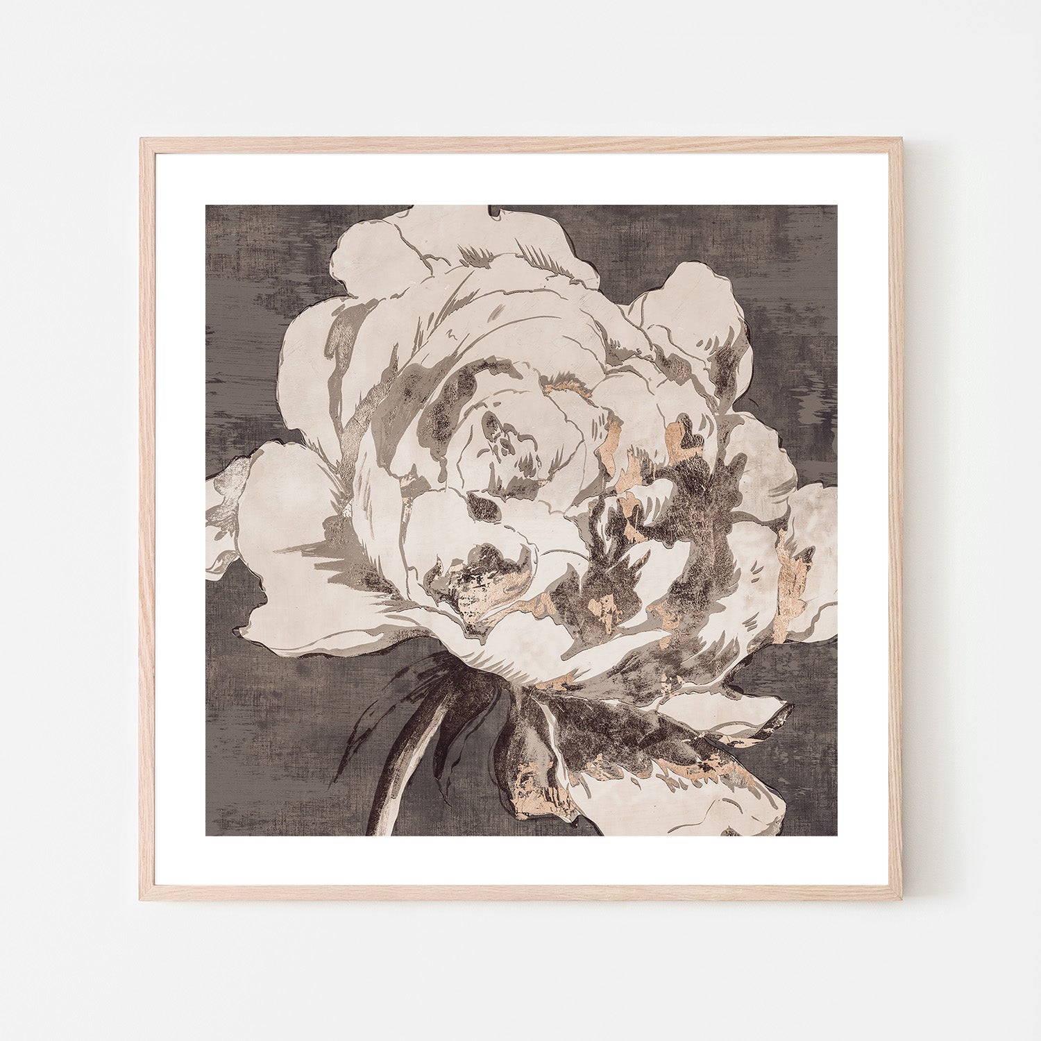 wall-art-print-canvas-poster-framed-Golden Flower, Brown Tone, Style A , By Asia Jensen-6
