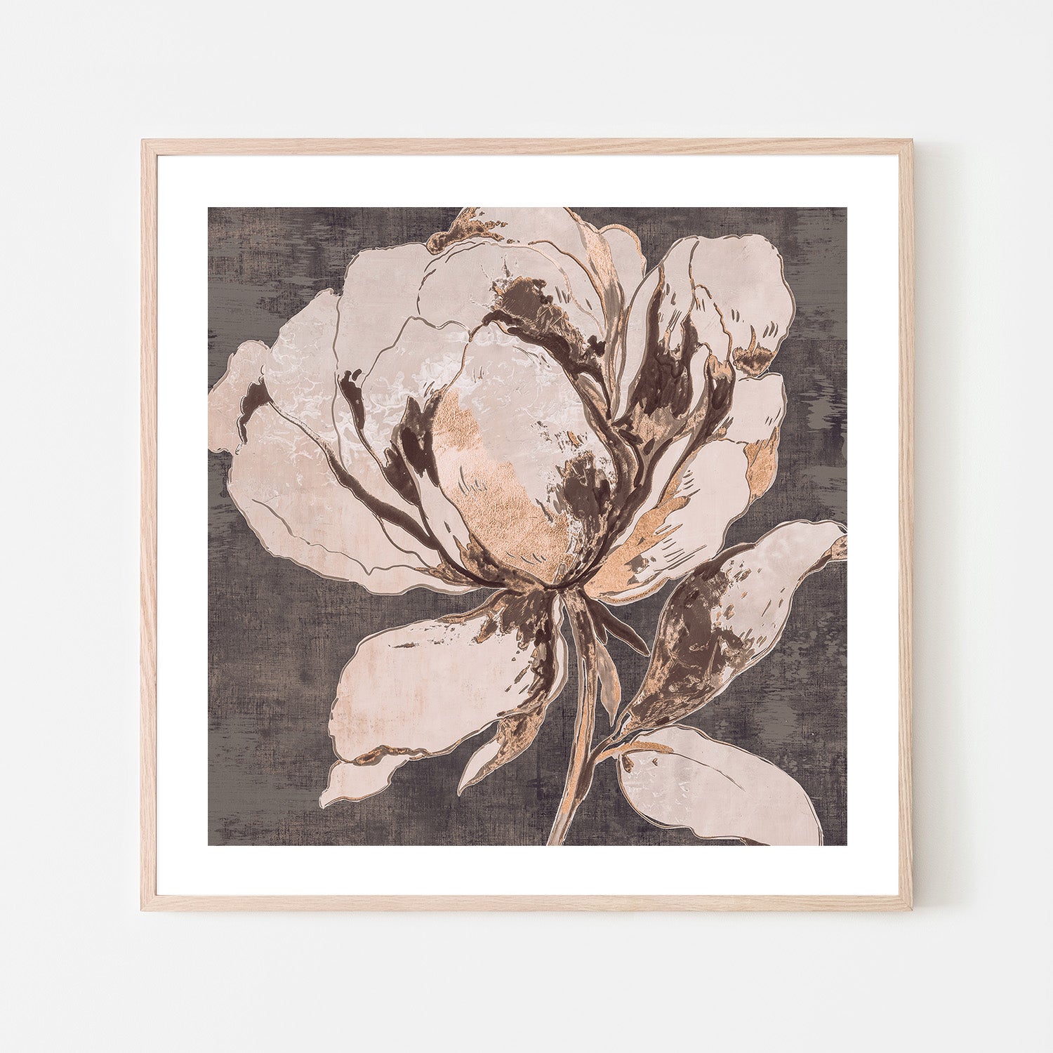 wall-art-print-canvas-poster-framed-Golden Flower, Brown Tone, Style B , By Asia Jensen-6
