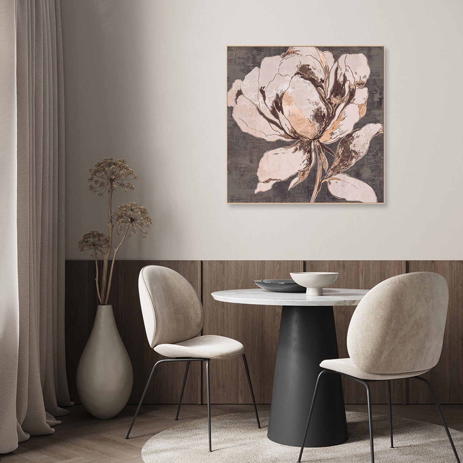 wall-art-print-canvas-poster-framed-Golden Flower, Brown Tone, Style B , By Asia Jensen-7