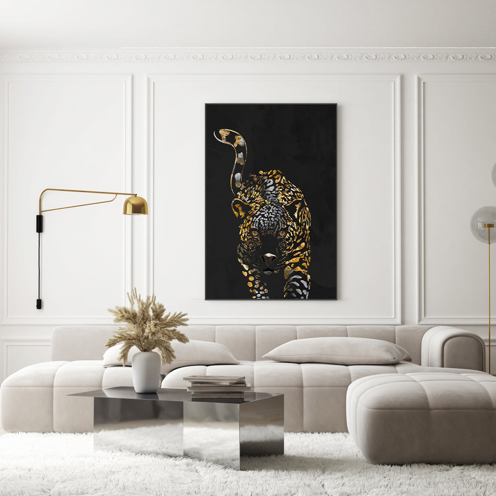 wall-art-print-canvas-poster-framed-Golden Jaguar, Style A , By Sarah Manovski-GIOIA-WALL-ART