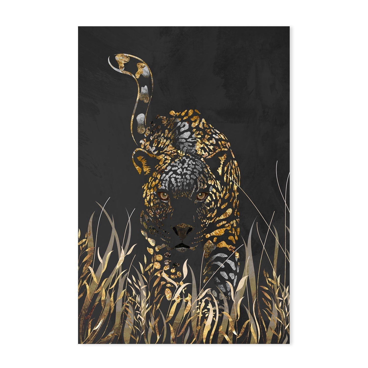 wall-art-print-canvas-poster-framed-Golden Jaguar, Style B , By Sarah Manovski-GIOIA-WALL-ART