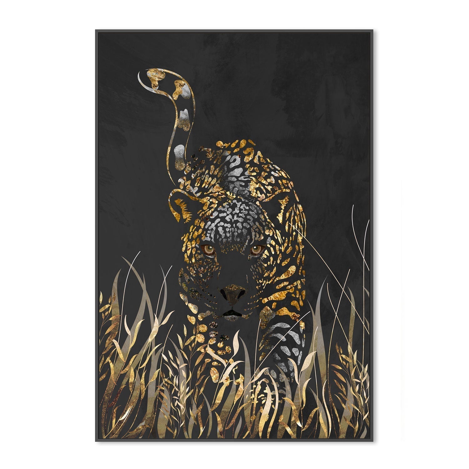 wall-art-print-canvas-poster-framed-Golden Jaguar, Style B , By Sarah Manovski-GIOIA-WALL-ART