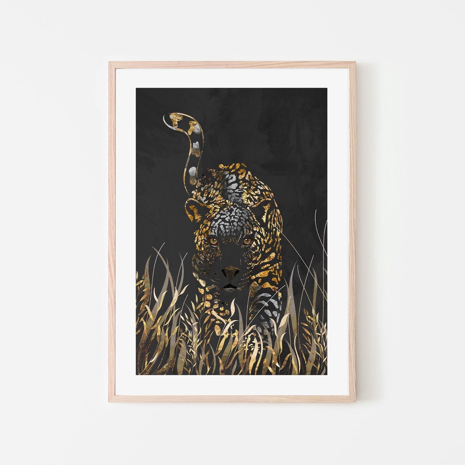 wall-art-print-canvas-poster-framed-Golden Jaguar, Style B , By Sarah Manovski-GIOIA-WALL-ART