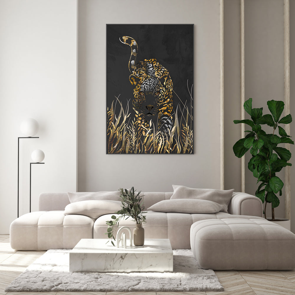 wall-art-print-canvas-poster-framed-Golden Jaguar, Style B , By Sarah Manovski-GIOIA-WALL-ART