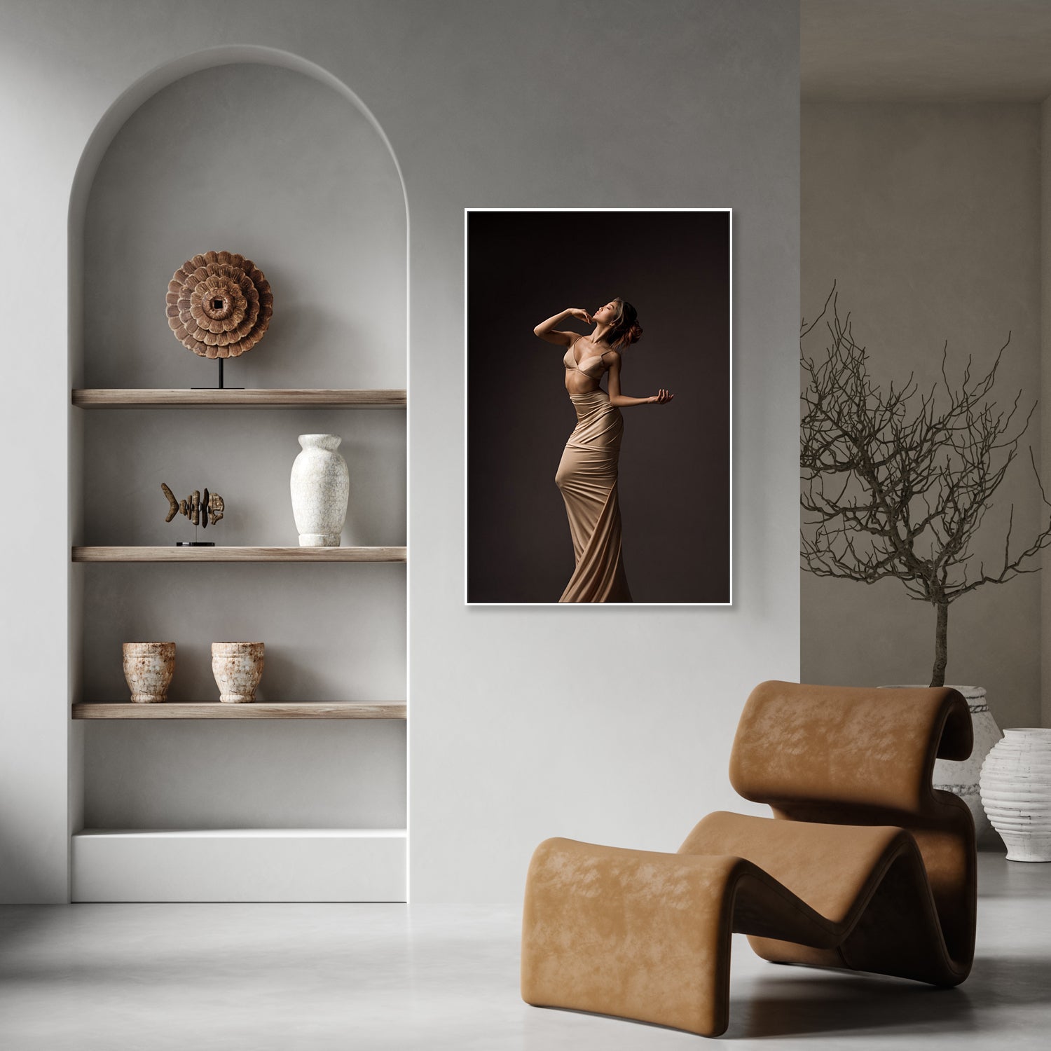 wall-art-print-canvas-poster-framed-Golden Statuette, by Natalya Sleta-by-Plus X Studio-Gioia Wall Art