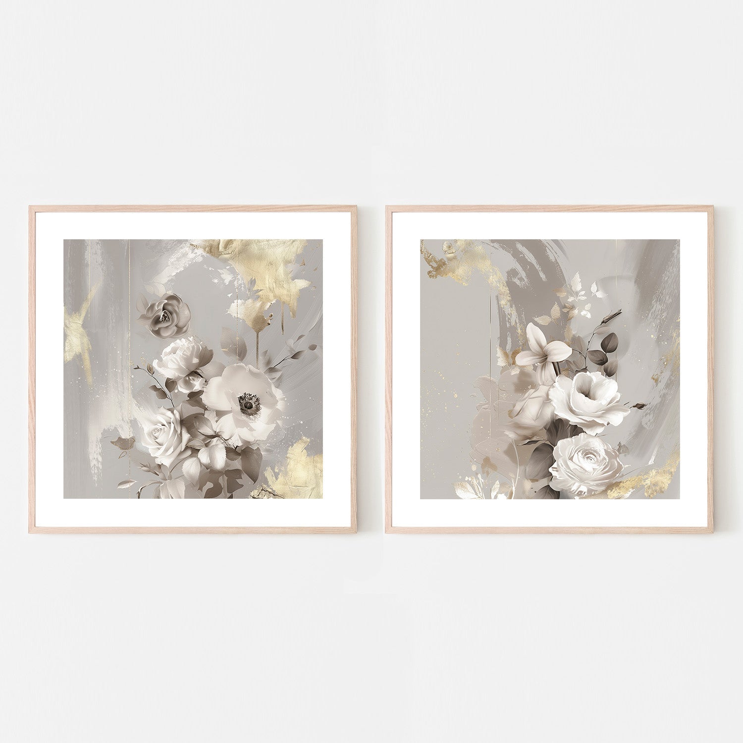 wall-art-print-canvas-poster-framed-Goldleaf Bloom, Style A & B, Set Of 2 , By Bella Eve-6