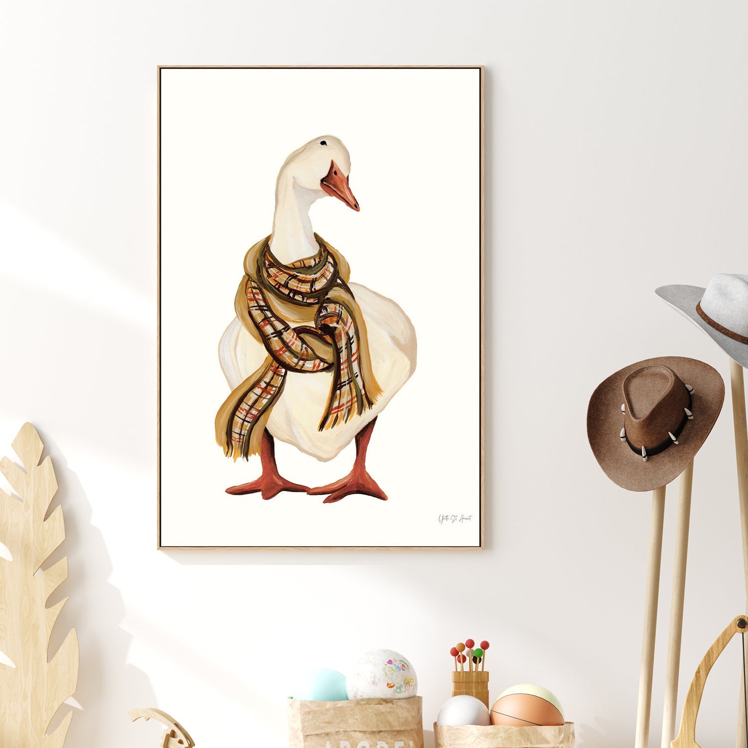 wall-art-print-canvas-poster-framed-Goose with Scarf-2