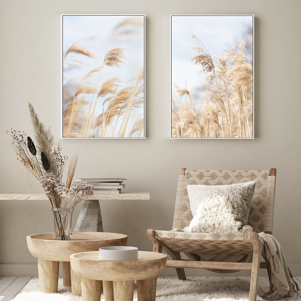 wall-art-print-canvas-poster-framed-Grass Reed And Sky, Set Of 2-by-Plus X Studio-Gioia Wall Art