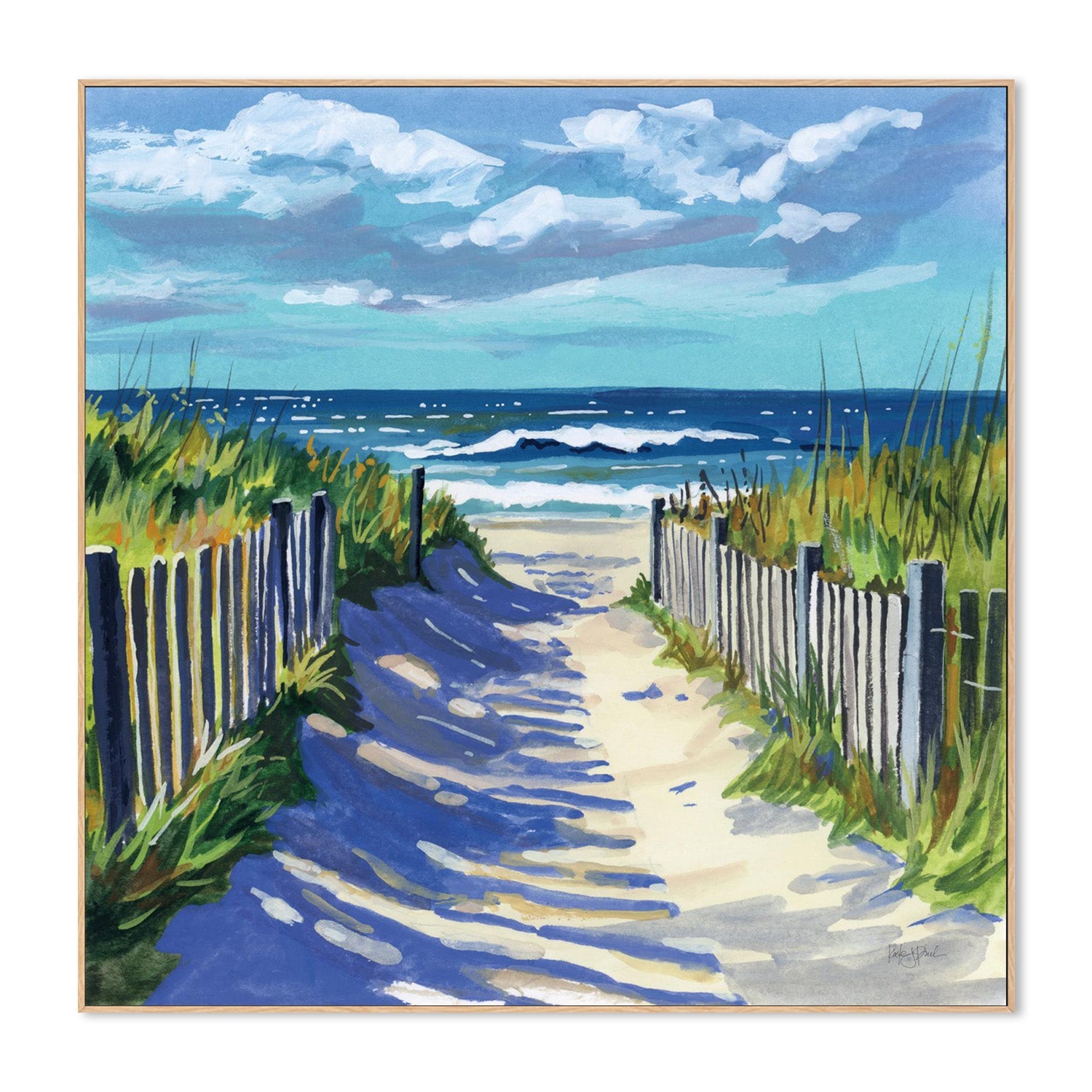 wall-art-print-canvas-poster-framed-Grassy Path To The Beach, Style A-4