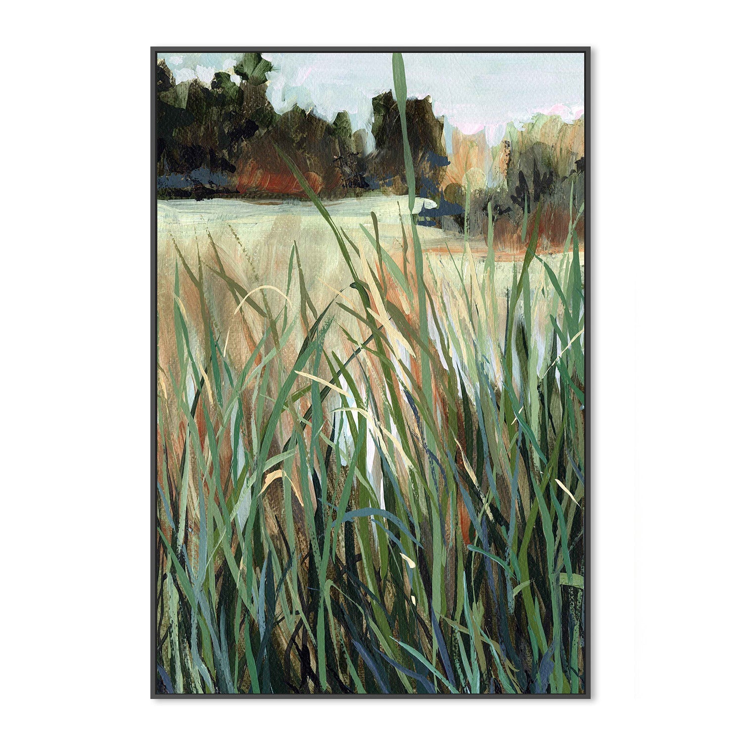 wall-art-print-canvas-poster-framed-Grassy Study, Style E-3