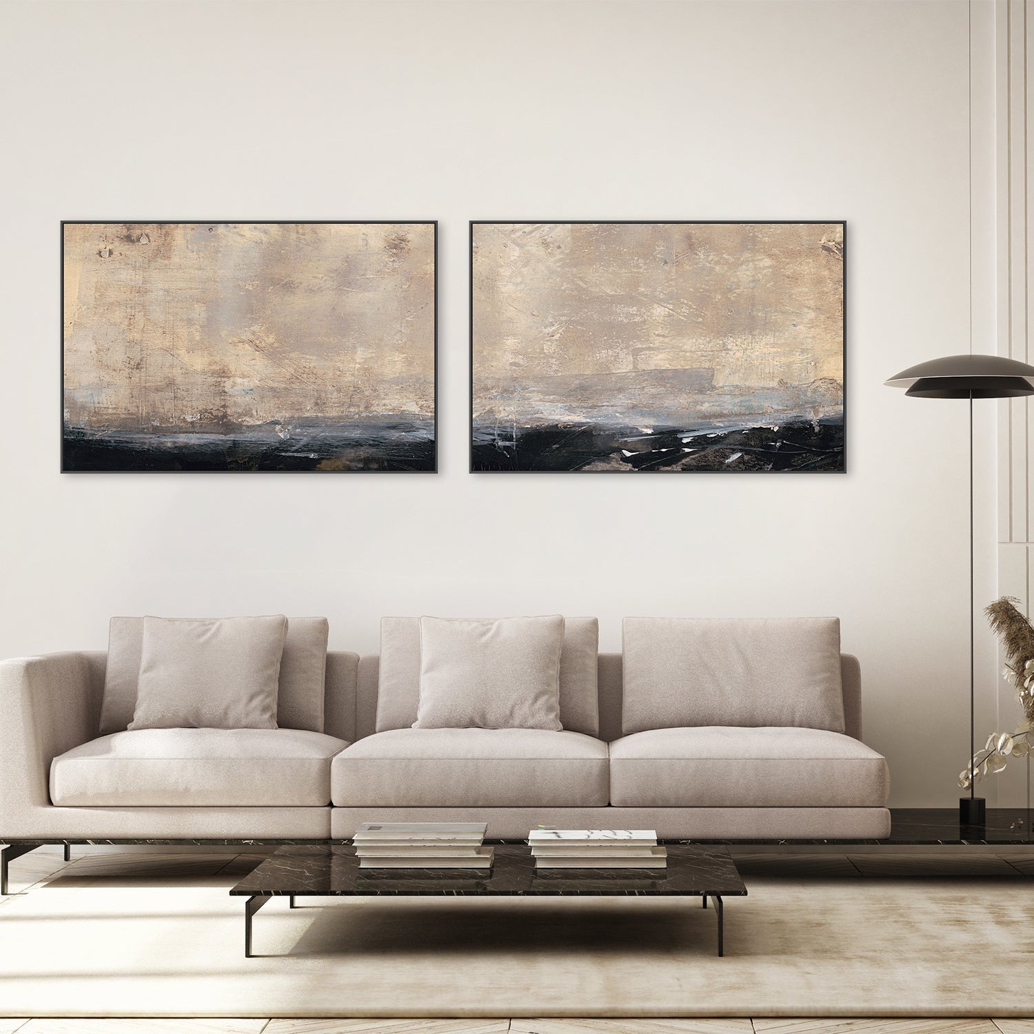 wall-art-print-canvas-poster-framed-Gray Sky Abstract, Style A & B, Set Of 2 , By Aubrey-7