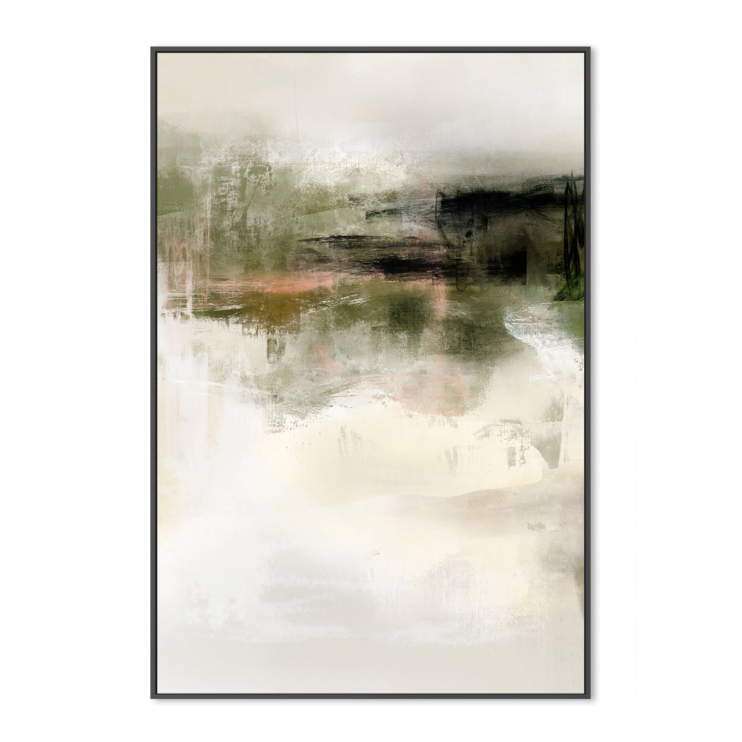 wall-art-print-canvas-poster-framed-Green And Beige, Style A , By Karine Tonial Grimm-3