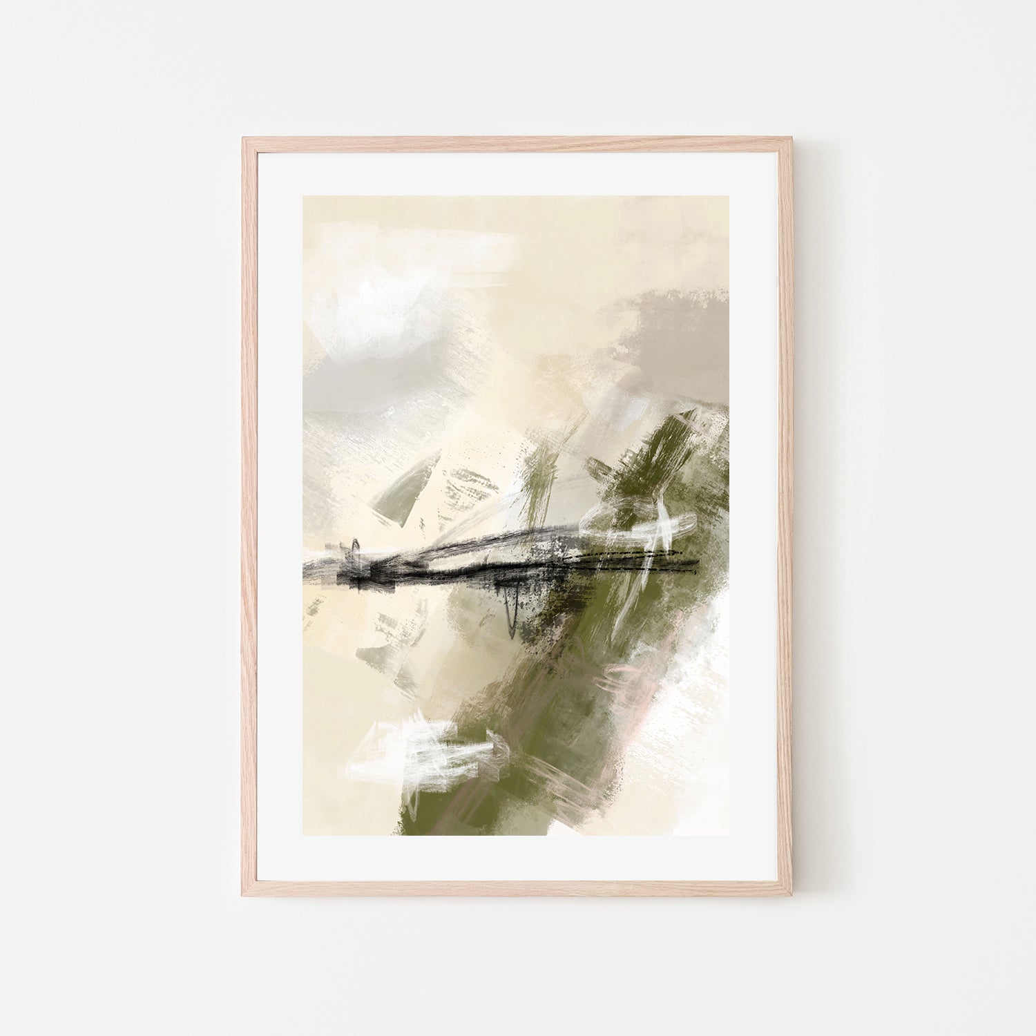 wall-art-print-canvas-poster-framed-Green And Beige, Style B , By Karine Tonial Grimm-6