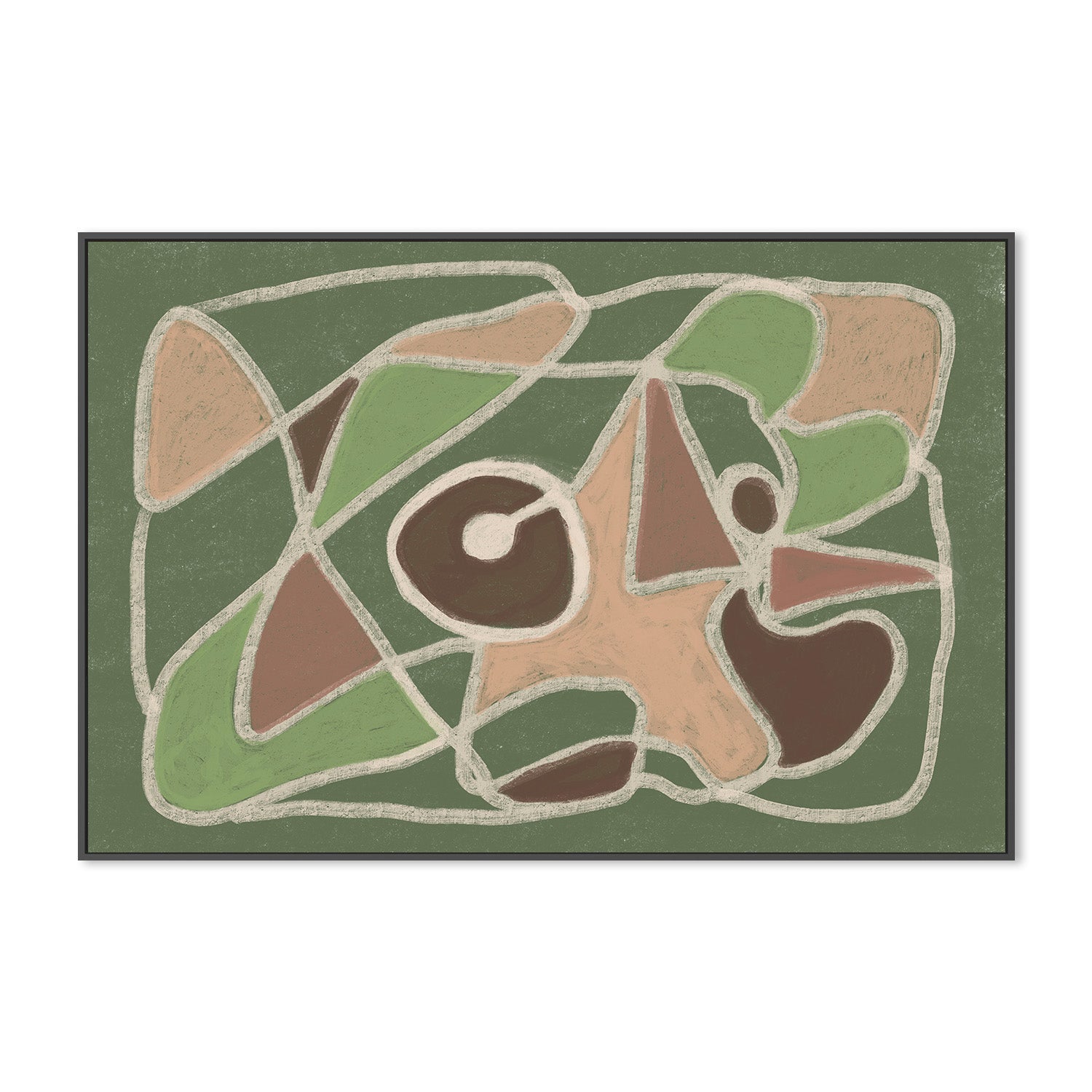 wall-art-print-canvas-poster-framed-Green Brown Abstract , By Sharyn Bursic-3