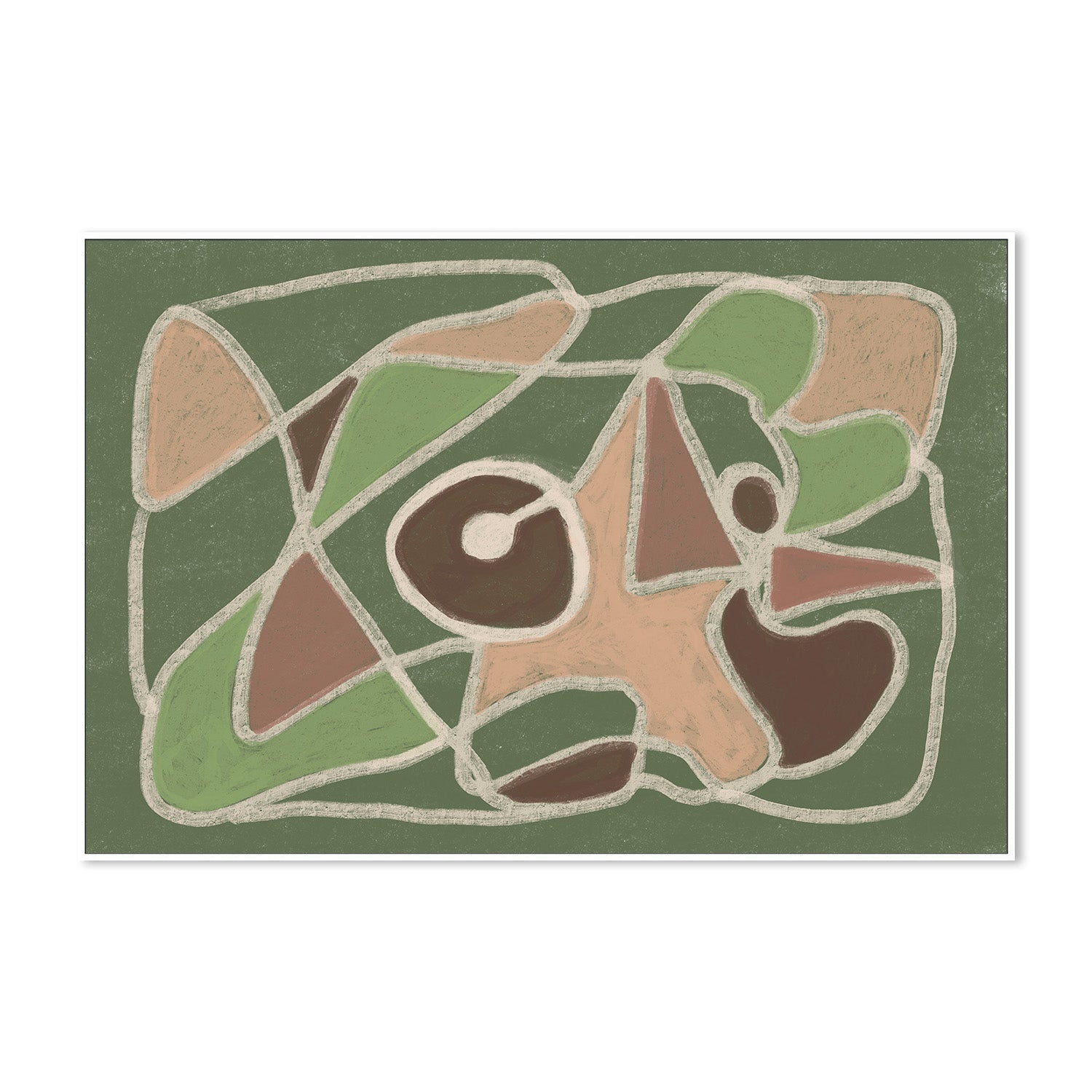wall-art-print-canvas-poster-framed-Green Brown Abstract , By Sharyn Bursic-5