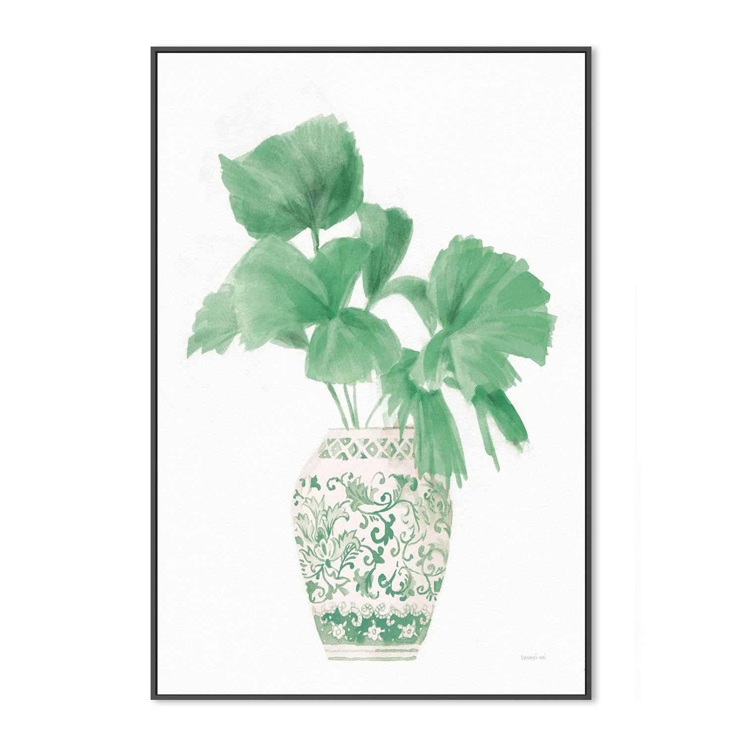wall-art-print-canvas-poster-framed-Green Chinoiserie, Style B , By Danhui Nai-GIOIA-WALL-ART
