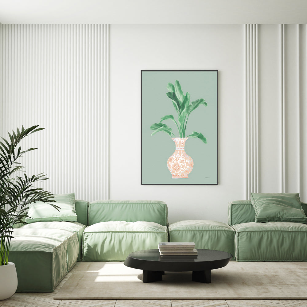wall-art-print-canvas-poster-framed-Green Chinoiserie, Style C , By Danhui Nai-GIOIA-WALL-ART