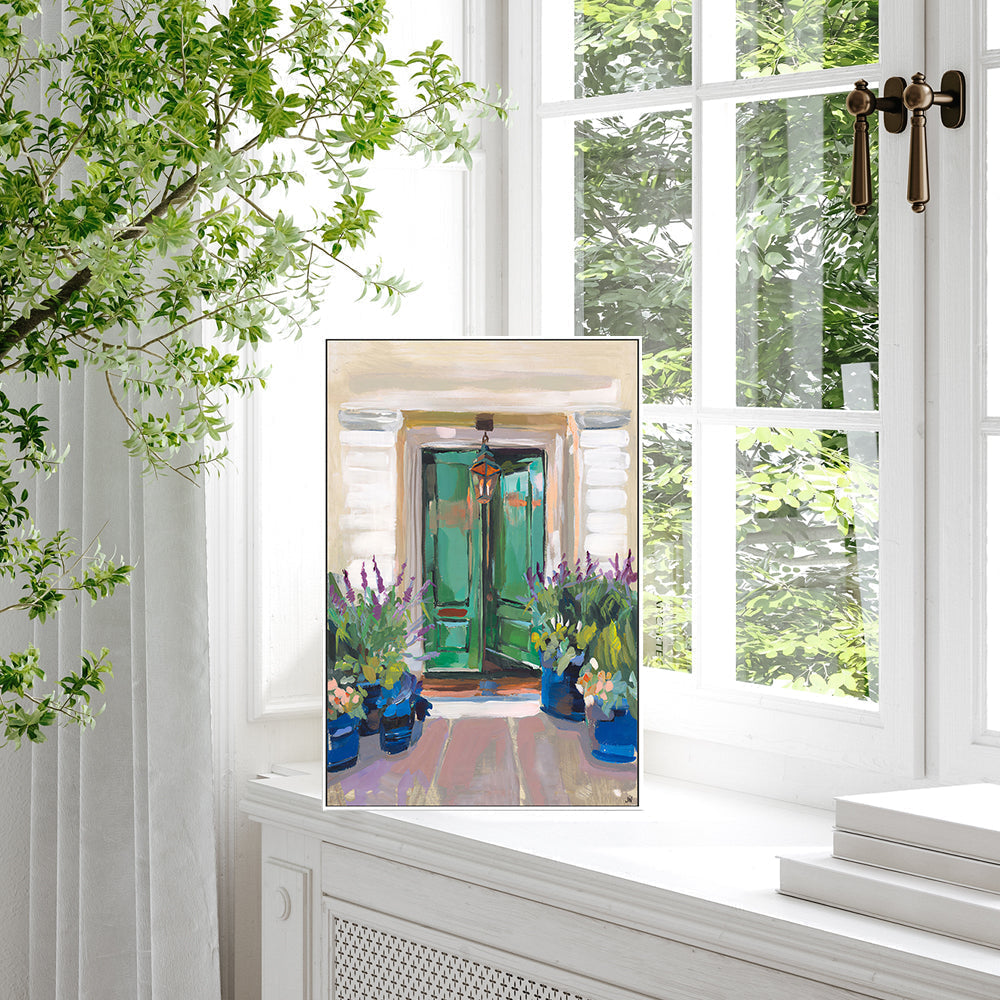 wall-art-print-canvas-poster-framed-Green Doors-by-Jenny Westenhofer Art-Gioia Wall Art