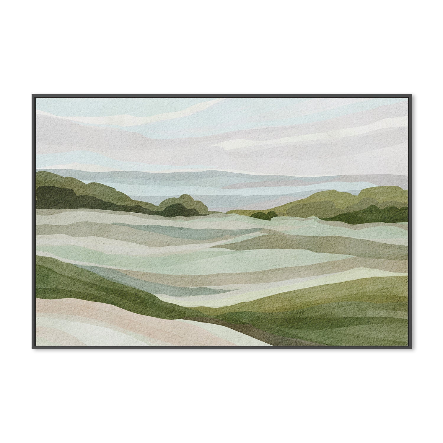 wall-art-print-canvas-poster-framed-Green Hill View , By Nikita Jariwala-3