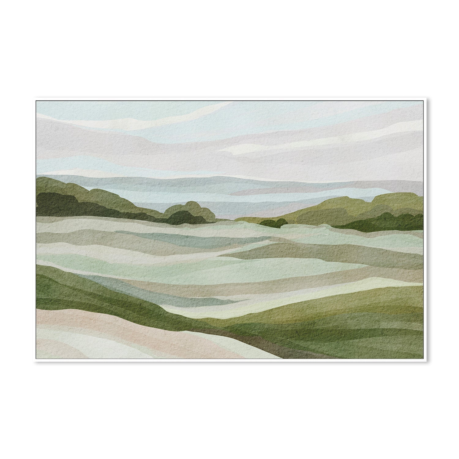 wall-art-print-canvas-poster-framed-Green Hill View , By Nikita Jariwala-5
