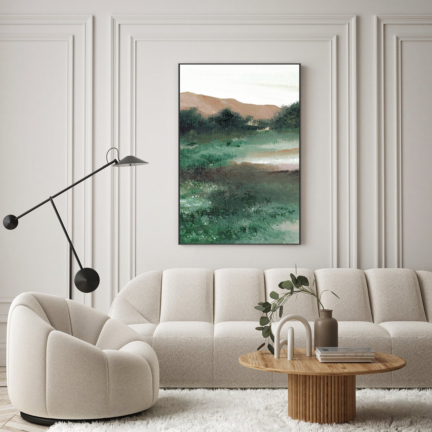 wall-art-print-canvas-poster-framed-Green Landscape , By Nikita Jariwala-7
