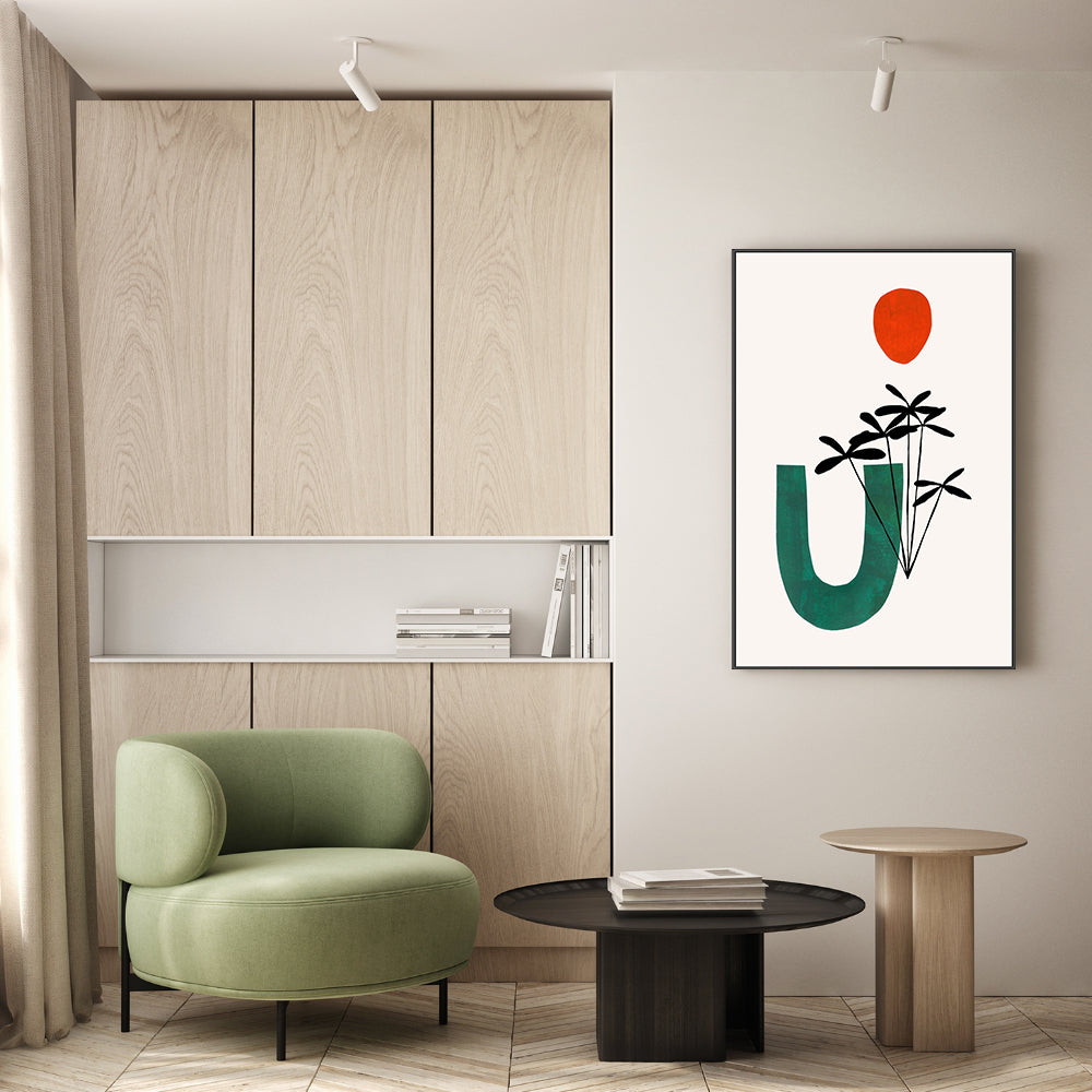 wall-art-print-canvas-poster-framed-Green Leaves , By Ejaaz Haniff-GIOIA-WALL-ART