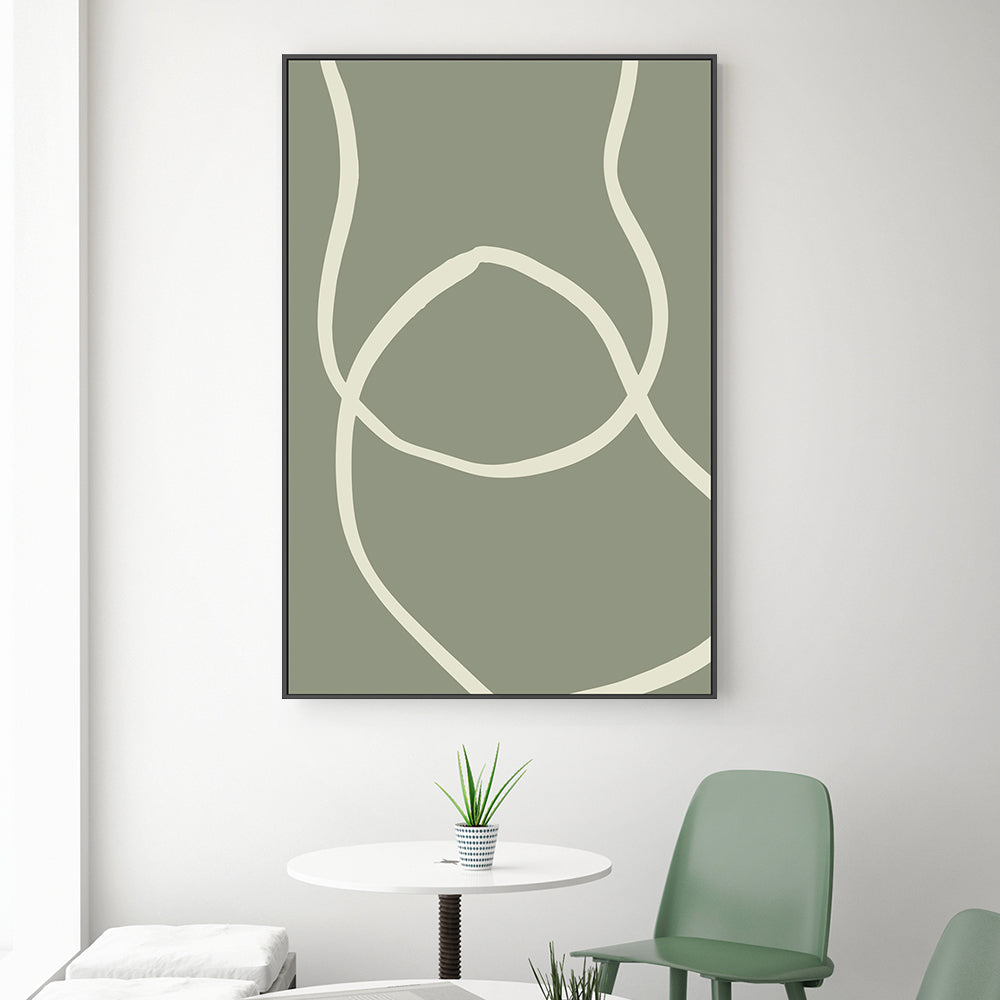 wall-art-print-canvas-poster-framed-Green Line, Style C-GIOIA-WALL-ART