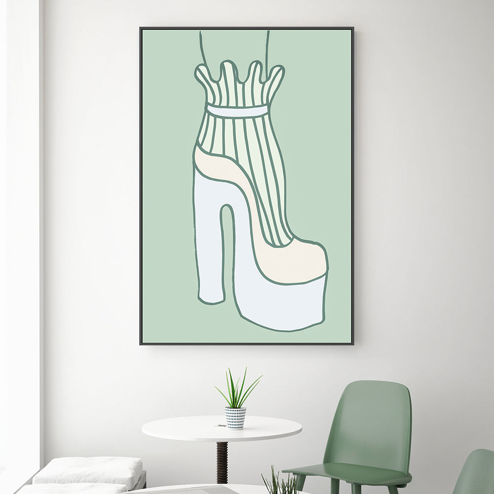 wall-art-print-canvas-poster-framed-Green Sock-GIOIA-WALL-ART