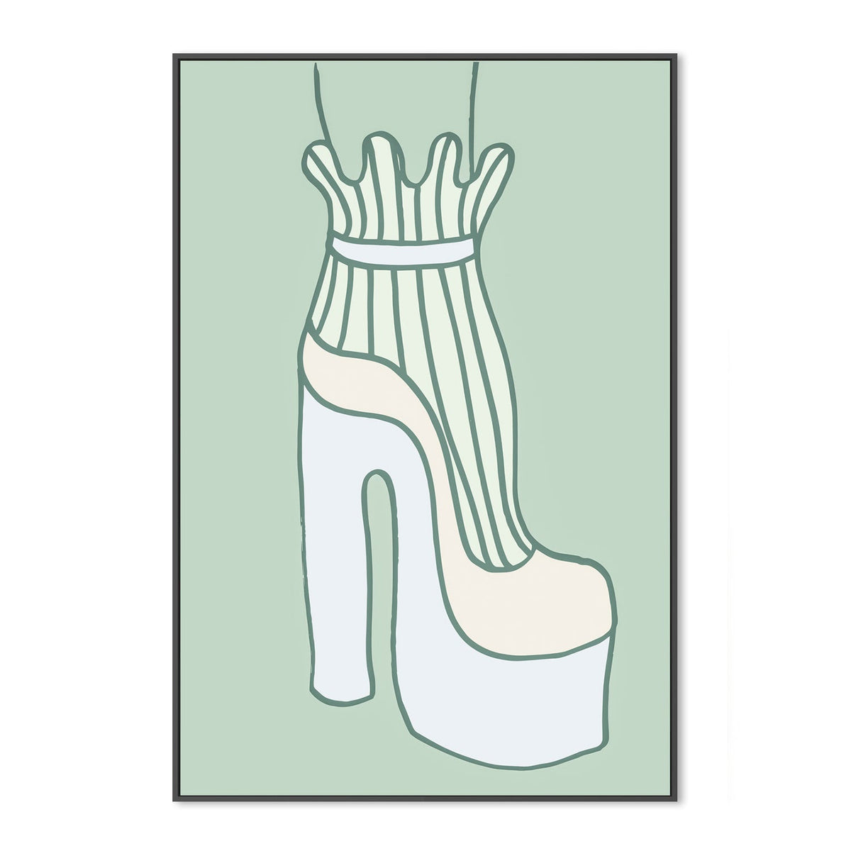 wall-art-print-canvas-poster-framed-Green Sock-GIOIA-WALL-ART