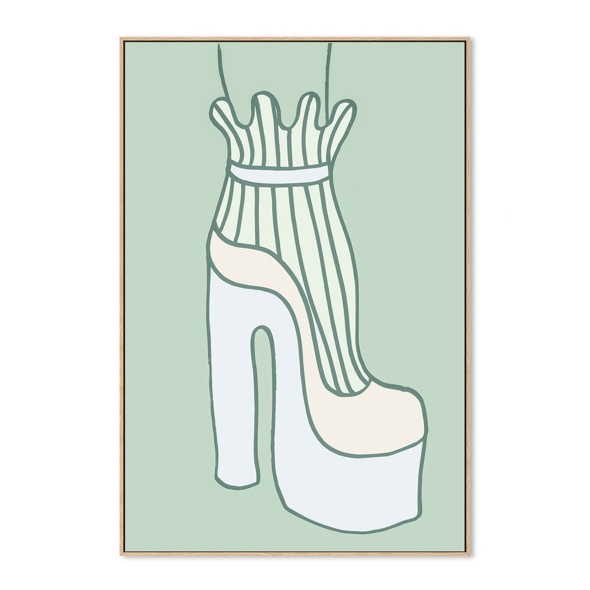wall-art-print-canvas-poster-framed-Green Sock-GIOIA-WALL-ART