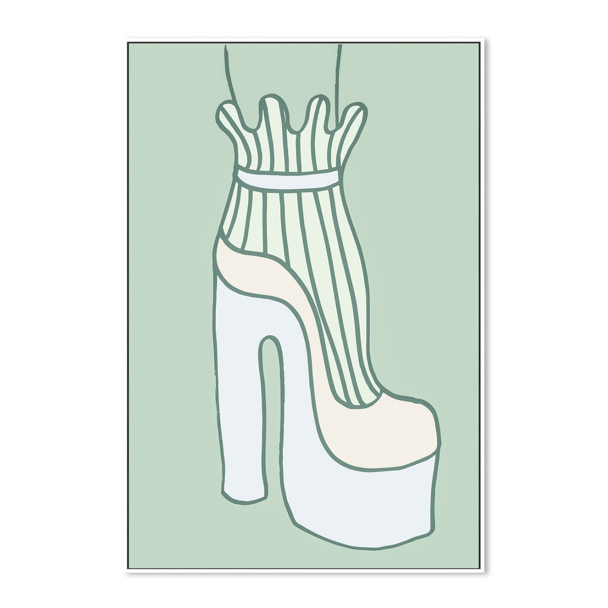 wall-art-print-canvas-poster-framed-Green Sock-GIOIA-WALL-ART