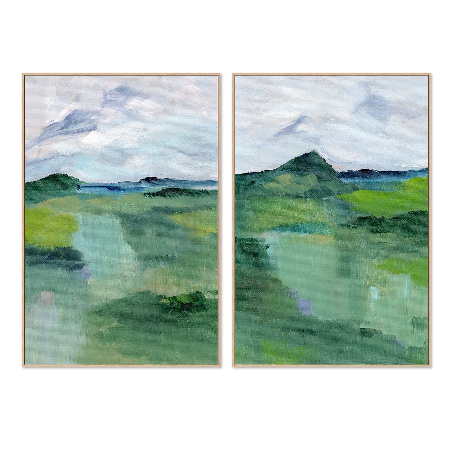 wall-art-print-canvas-poster-framed-Green, Style A & B, Set Of 2 , By Nikita Jariwala-4