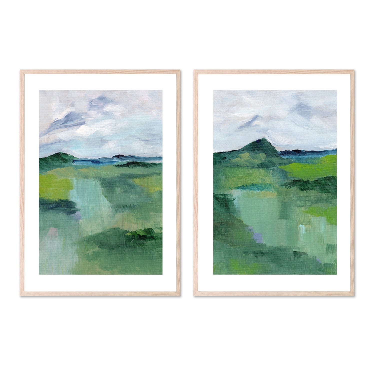 wall-art-print-canvas-poster-framed-Green, Style A & B, Set Of 2 , By Nikita Jariwala-6