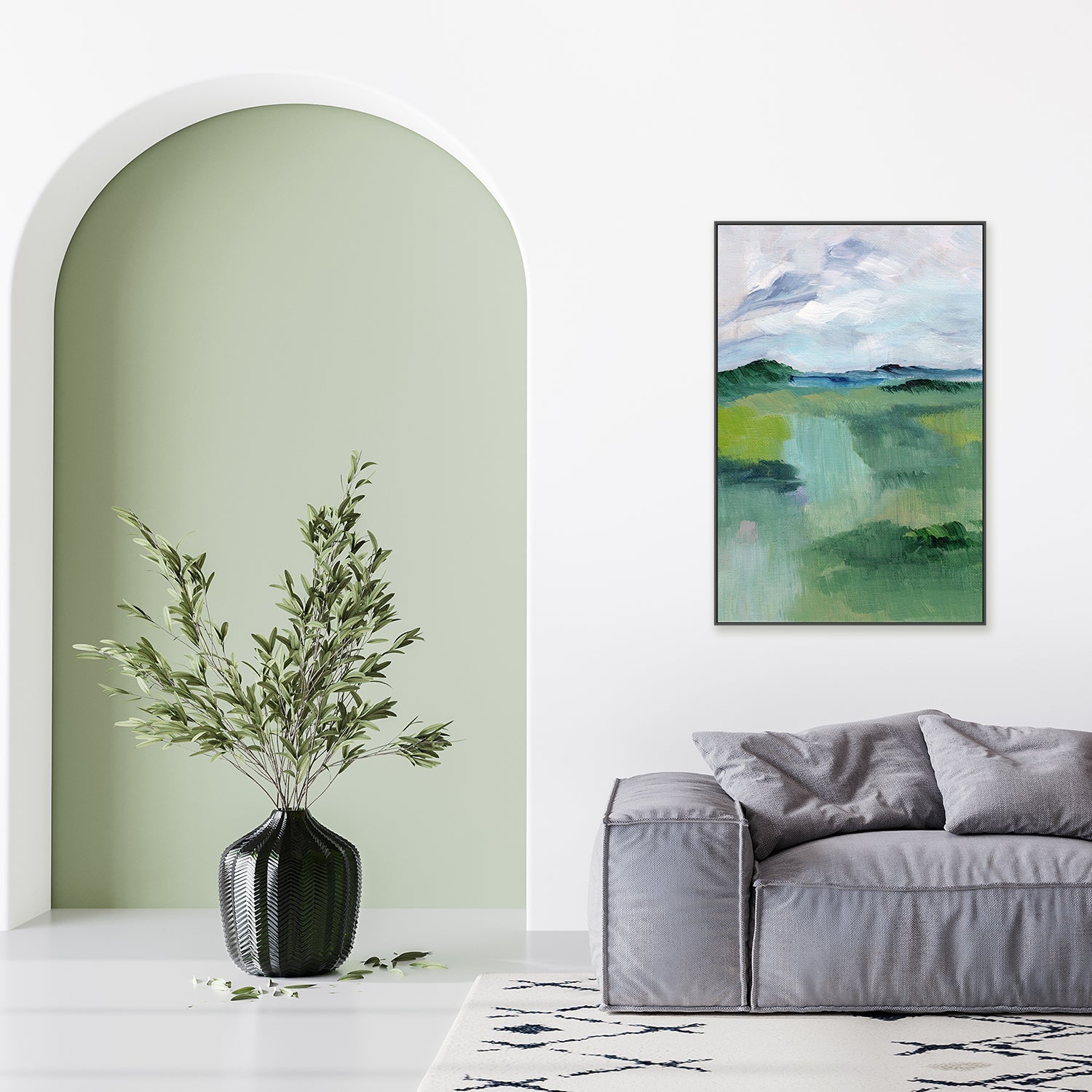 wall-art-print-canvas-poster-framed-Green, Style A , By Nikita Jariwala-7