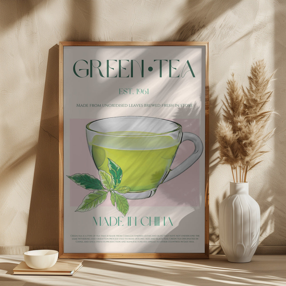 wall-art-print-canvas-poster-framed-Green Tea , By Nazma Khokhar-2