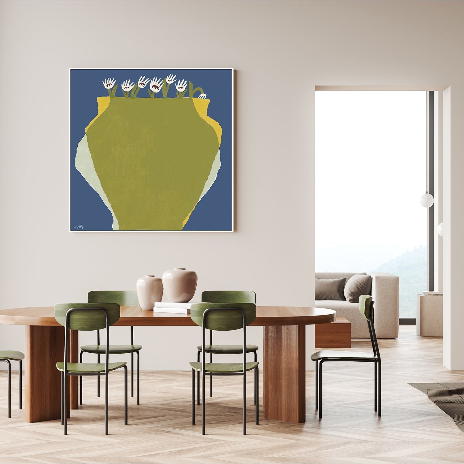 wall-art-print-canvas-poster-framed-Green Vase , By Andelle Art-7