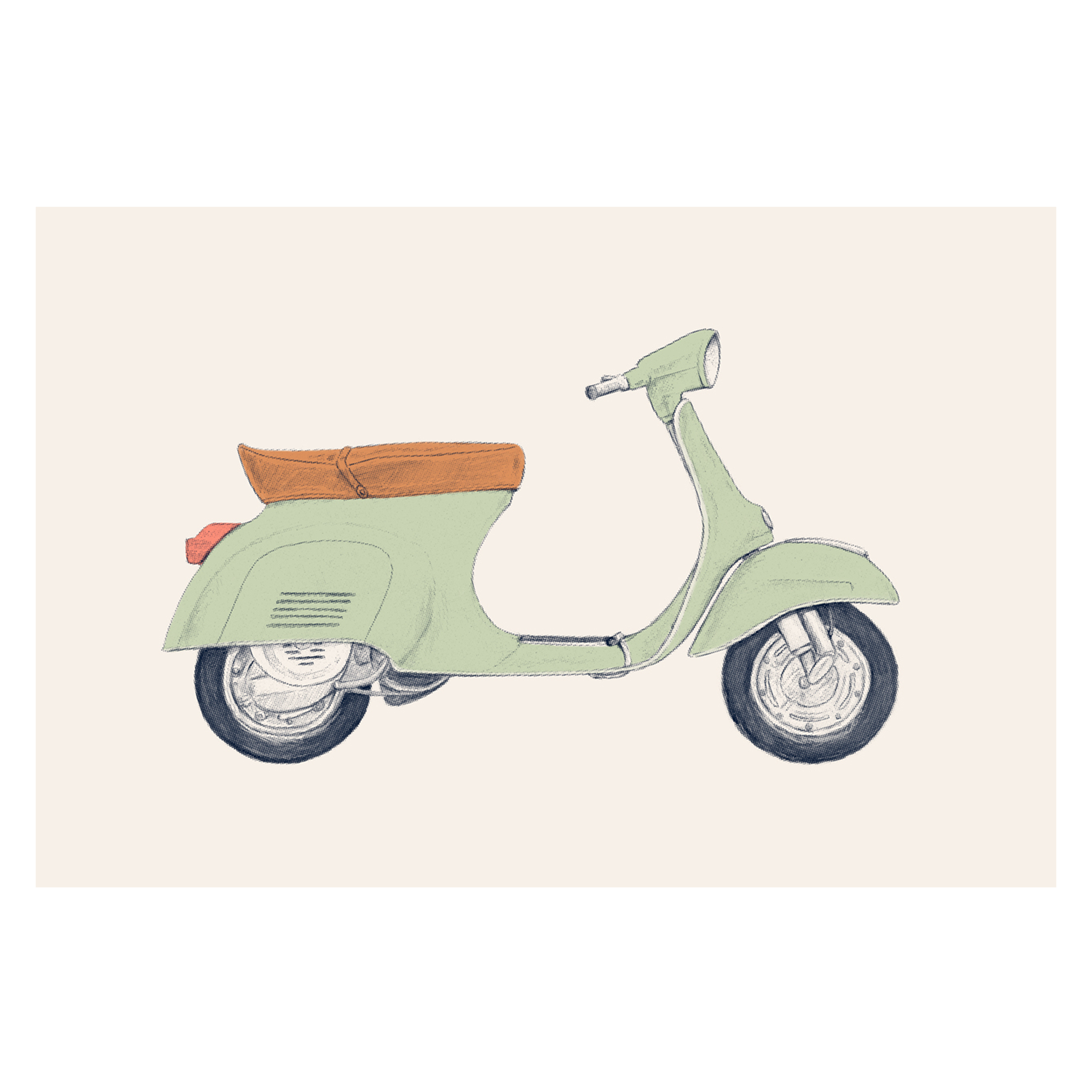 wall-art-print-canvas-poster-framed-Green Vespa, By Florent Bodart-GIOIA-WALL-ART