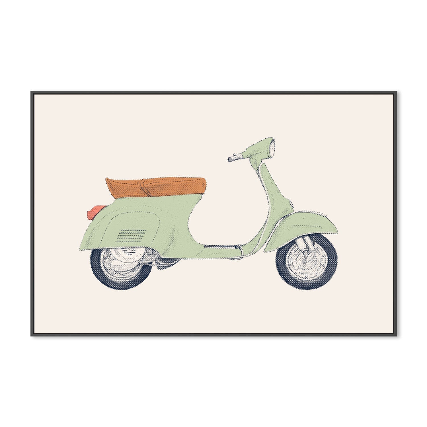 wall-art-print-canvas-poster-framed-Green Vespa, By Florent Bodart-GIOIA-WALL-ART