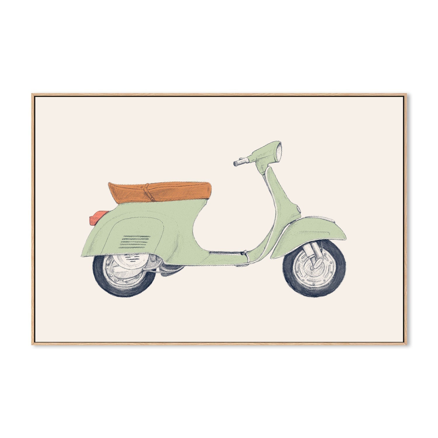 wall-art-print-canvas-poster-framed-Green Vespa, By Florent Bodart-GIOIA-WALL-ART