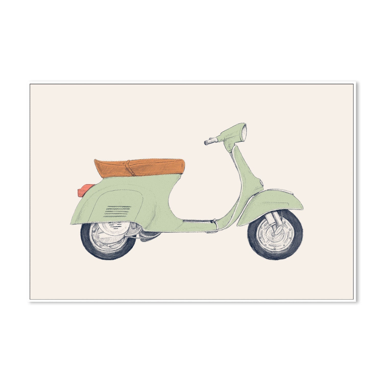 wall-art-print-canvas-poster-framed-Green Vespa, By Florent Bodart-GIOIA-WALL-ART
