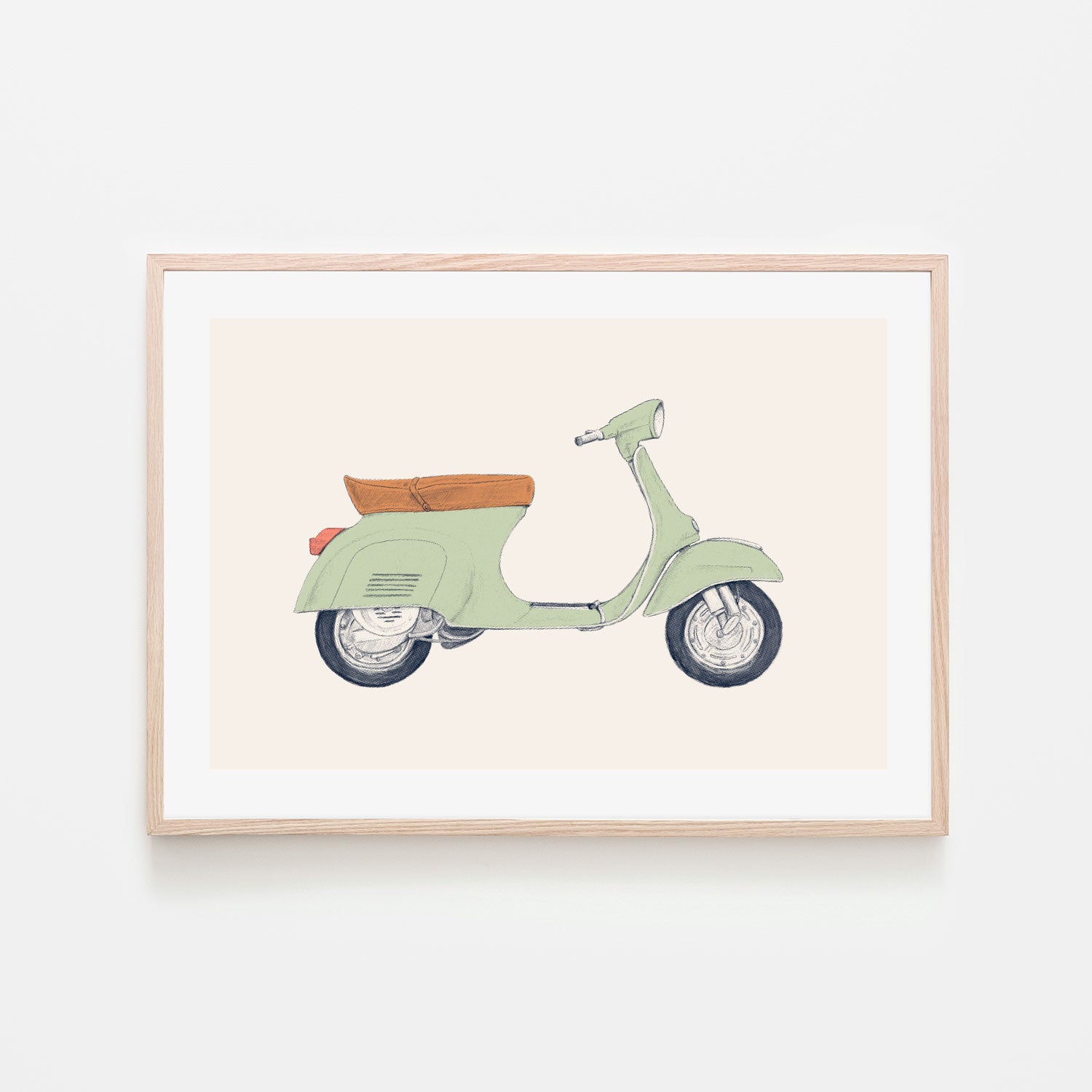 wall-art-print-canvas-poster-framed-Green Vespa, By Florent Bodart-GIOIA-WALL-ART