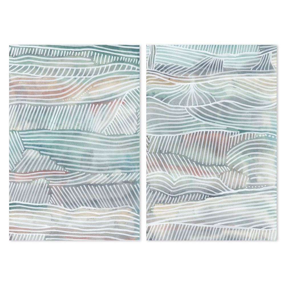 wall-art-print-canvas-poster-framed-Green, Yellow And Blue Abstract, Style B, Set Of 2-by-Emily Wood-Gioia Wall Art