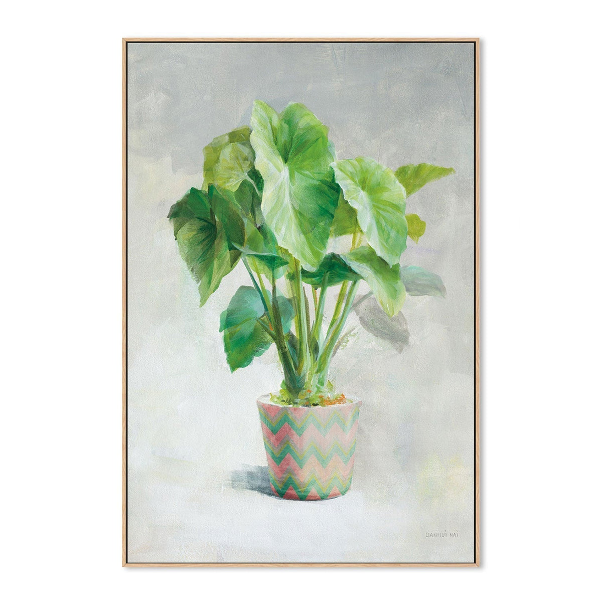 wall-art-print-canvas-poster-framed-Greenhouse Palm Chevron Pot, Style A-by-Danhui Nai-Gioia Wall Art
